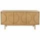 Bahut Groove Zuiver Buffet de Rangement 3 Portes Vaisselier Chêne Finition Naturelle 40x58x120cm