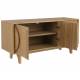 Bahut Groove Zuiver Buffet de Rangement 3 Portes Vaisselier Chêne Finition Naturelle 40x58x120cm