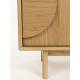 Bahut Groove Zuiver Buffet de Rangement 3 Portes Vaisselier Chêne Finition Naturelle 40x58x120cm