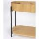 Console Slides Zuiver Enfilade Bois et Métal Meuble de Rangement 2 Niveaux Table d’Appoint 36x75x120cm