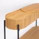 Console Slides Zuiver Enfilade Bois et Métal Meuble de Rangement 2 Niveaux Table d’Appoint 36x75x120cm