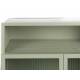 Armoire Haute Herbe Woody Vaisselier Métal Bois et Verre Meuble de Rangement sur Pied 35x60x105cm