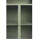 Armoire Haute Herbe Woody Vaisselier Métal Bois et Verre Meuble de Rangement sur Pied 35x60x105cm