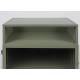 Guéridon Herbe Woody Meuble d’Appoint Métal Bois et Verre Meuble de Rangement sur Pied 38x45x58cm