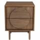 Chevet Groove Zuiver Table de Nuit 2 Tiroirs Guéridon Frêne Finition Noyer 40x45x55cm