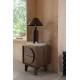 Chevet Groove Zuiver Table de Nuit 2 Tiroirs Guéridon Frêne Finition Noyer 40x45x55cm