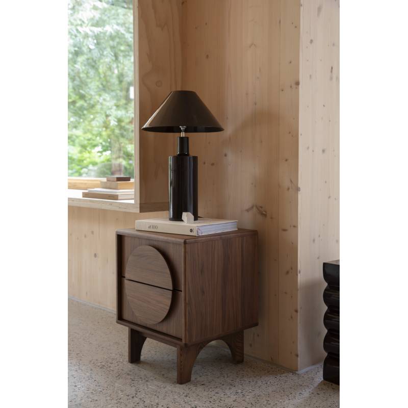 Table Guéridon à Bandeau En Noyer