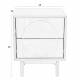 Chevet Groove Zuiver Table de Nuit 2 Tiroirs Guéridon Frêne Finition Noyer 40x45x55cm