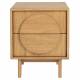 Chevet Groove Zuiver Table de Nuit 2 Tiroirs Guéridon Chêne Naturel 40x45x55cm