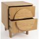Chevet Groove Zuiver Table de Nuit 2 Tiroirs Guéridon Chêne Naturel 40x45x55cm