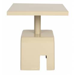 Guéridon Chubby Zuiver Bout de Canapé Carré Métal Beige Sellette d’Appoint 40x40x45cm