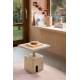 Guéridon Chubby Zuiver Bout de Canapé Carré Métal Beige Sellette d’Appoint 40x40x45cm
