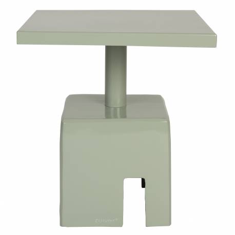 Guéridon Chubby Zuiver Bout de Canapé Carré Métal Vert Sellette d’Appoint 40x40x45cm