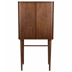 Armoire Morrisson Dutchbonbe Vaisselier Bois Meuble de Rangement sur Pied en Noyer 45x62x125cm
