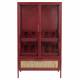 Armoire à Vin Mori Dutchbone Vaisselier Verre, Métal et Bambou Vitrine sur Pied 2 Portes 35x60,5x130cm