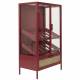 Armoire à Vin Mori Dutchbone Vaisselier Verre, Métal et Bambou Vitrine sur Pied 2 Portes 35x60,5x130cm