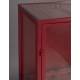Armoire à Vin Mori Dutchbone Vaisselier Verre, Métal et Bambou Vitrine sur Pied 2 Portes 35x60,5x130cm