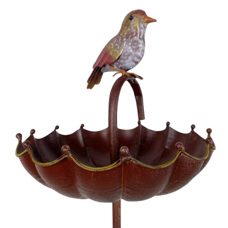 Mobile de jardin Métal Décoration à planter Tuteur forme parapluie coloré Double fourche 27x27x128cm
