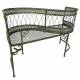 Banc de Jardin Conversation Confident Causeuse Banquette en S en Métal Vert Ancien 40x74x108cm