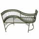 Banc de Jardin Conversation Confident Causeuse Banquette en S en Métal Vert Ancien 40x74x108cm