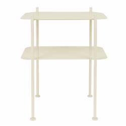 Guéridon River M Zuiver Bout de Canapé Métal Beige Sellette d’Appoint Deux Niveaux sur Pied 35x50x62cm