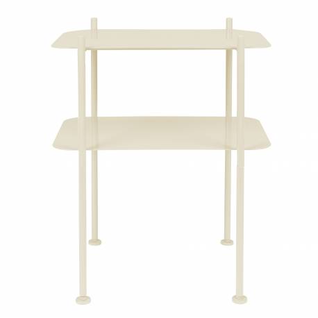 Guéridon River M Zuiver Bout de Canapé Métal Beige Sellette d’Appoint Deux Niveaux sur Pied 35x50x62cm