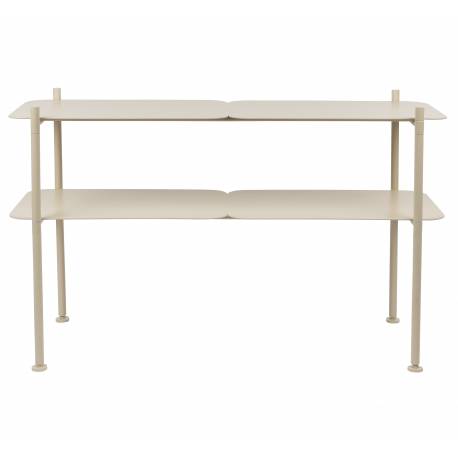Console River L Zuiver Enfilade Métal Beige Sellette Double Niveaux Table d’Appoint Design 35x62x100cm