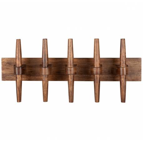Porte-manteau Mural Jakub Dutchbone Patère Quintuple en Bois de Manguier Support à Vêtements 9x23x52cm