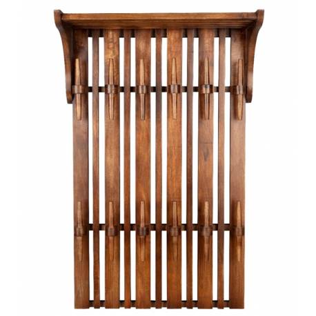Porte-manteau Mural Jakub Dutchbone Patère 6 Crochets en Bois de Meuble d’Entrée à Etagère 32x66x110cm