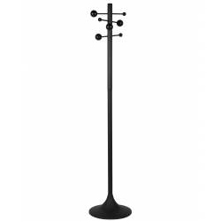 Porte-manteau Jason Zuiver 8 Patères en Bois d'Hévéa de Finition Noire Serviteur à Vêtements Design 36,2x36,2x175cm