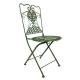 Salon de Jardin Louise 4 Places Mobilier en Verre Acier et Fonte Patiné Vert Ensemble d’Extérieur de Charme