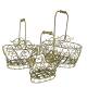 Panier Décoratif PM Acier Patiné Vert Support à Plantes à Anse Porte Plante Forme Ovale 15x23x32cm