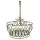 Panier Décoratif GM Acier Patiné Vert Support à Plantes à Anse Porte Plante Forme Ovale 26,5x37,5x48cm