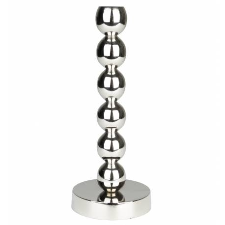 Bougeoir Fonte d’Aluminium Bubble Zuiver Candélabre Argenté Support à Bougie Design 10x10x26cm