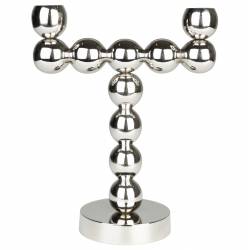 Bougeoir double Fonte d’aluminium Bubble Zuiver Candélabre argenté Support à bougies bâtons design