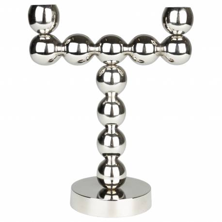 Bougeoir double Fonte d’aluminium Bubble Zuiver Candélabre argenté Support à bougies bâtons design