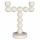 Bougeoir Double Fonte d’Aluminium Bubble Zuiver Candélabre Beige Support à Bougies Bâtons Design 10x20x25cm