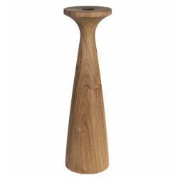 Bougeoir Flames L Zuiver Support à Bougie Acacia Candélabre à Poser Finition Couleur Bois 10x10x35cm