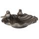 Bain d'Oiseau Mangeoire à Oiseaux Grainetier Abreuvoir Baignoire en Fonte Marron 9x19x21cm