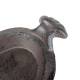 Bain Oiseaux Mangeoire a Oiseau Abreuvoir Jardinière Porte Plante Vide Poche en Fonte Patinée Marron 11x12x44cm