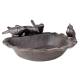 Bain d'Oiseau Mangeoire à Oiseaux Grainetier Abreuvoir Baignoire Bain à Oiseau en Fonte Marron 8x19,50x19,50cm