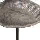 Grand Tuteur Bain d'Oiseaux ou Pic de Jardin Coupelle Façon Bénitier Bain à Oiseau en Fonte Patinée Marron 13x18x100cm