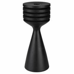 Bougeoir Hoover Zuiver Support à Bougie Acacia Candélabre à Poser Finition Couleur Noire 9x9x26cm