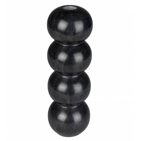 Bougeoir Rome Zuiver Candélabre en Marbre Noir Support à Bougie Design 8x8x24cm