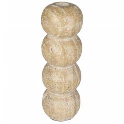 Bougeoir Rome Zuiver Candélabre en Travertin Beige Support à Bougie Design 8x8x24cm