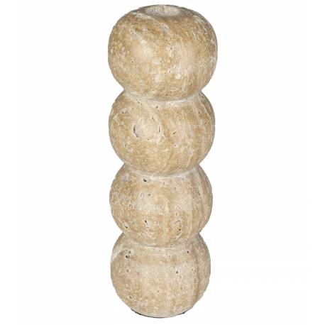 Bougeoir Rome Zuiver Candélabre en Travertin Beige Support à Bougie Design 8x8x24cm