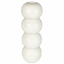 Bougeoir Rome Zuiver Candélabre en Marbre Blanc Support à Bougie Design 8x8x24cm