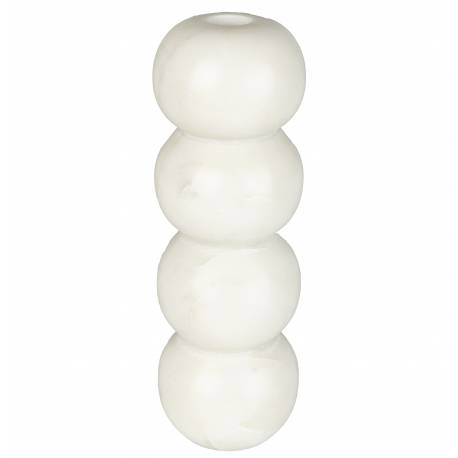 Bougeoir Rome Zuiver Candélabre en Marbre Blanc Support à Bougie Design 8x8x24cm