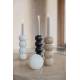 Bougeoir Rome Zuiver Candélabre en Marbre Blanc Support à Bougie Design 8x8x24cm
