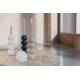 Bougeoir Rome Zuiver Candélabre en Marbre Blanc Support à Bougie Design 8x8x24cm